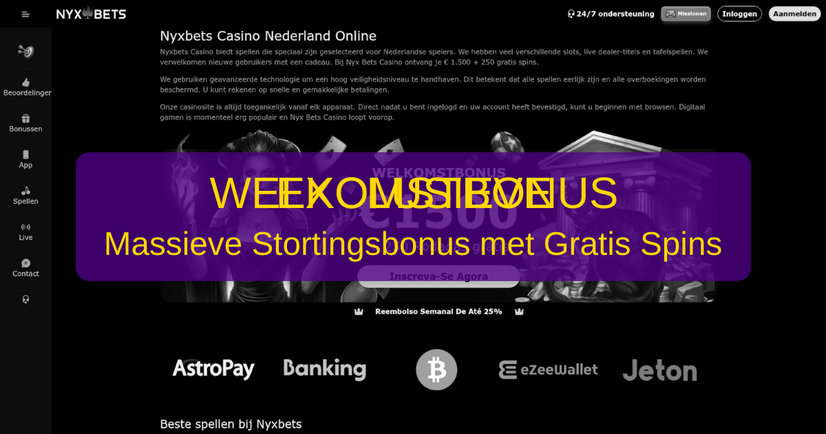 Nyxbets Casino welcome bonus